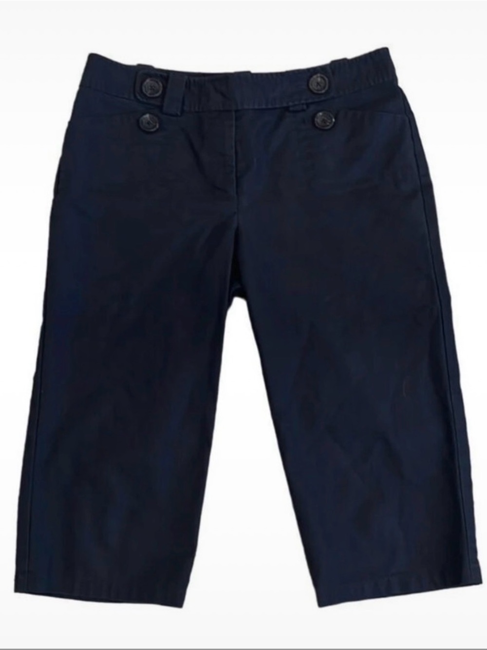 Ann Taylor Lindsay Navy Sailor Button Capri Pants | Petite 6P
